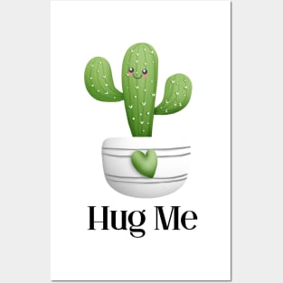 Funny Hug Me Kawaii Cactus Posters and Art